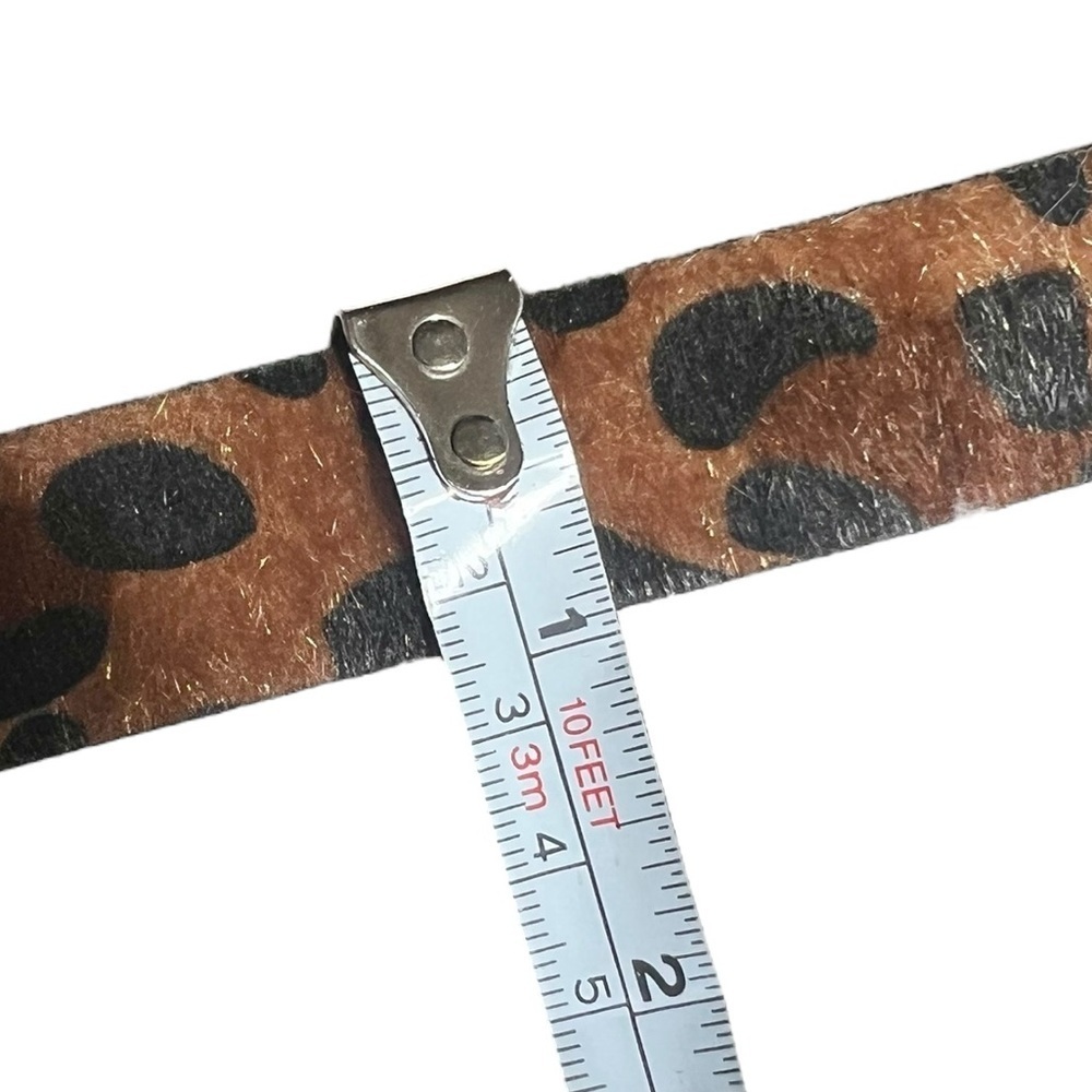 Trendy Leopard Print Pony Hair 1 Inch Wide Belt Contemporary - Picture 3 of 4